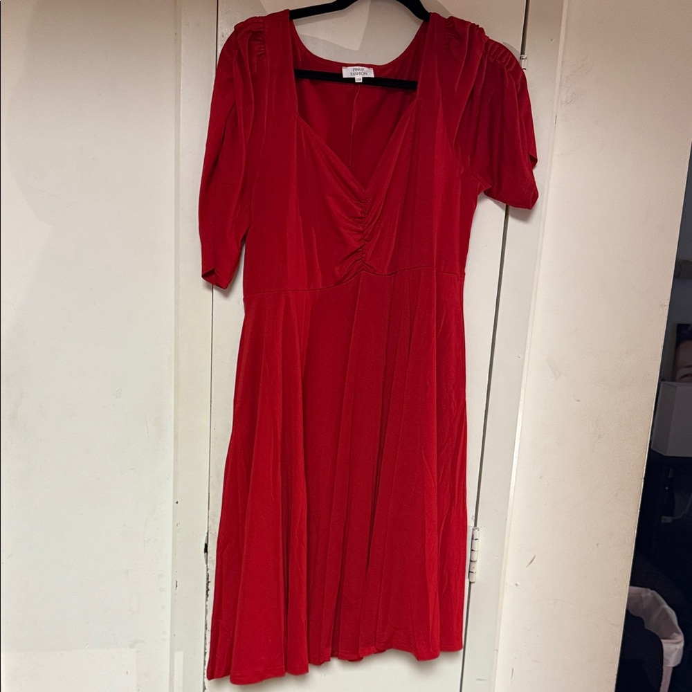 Chic Red Midi Dress